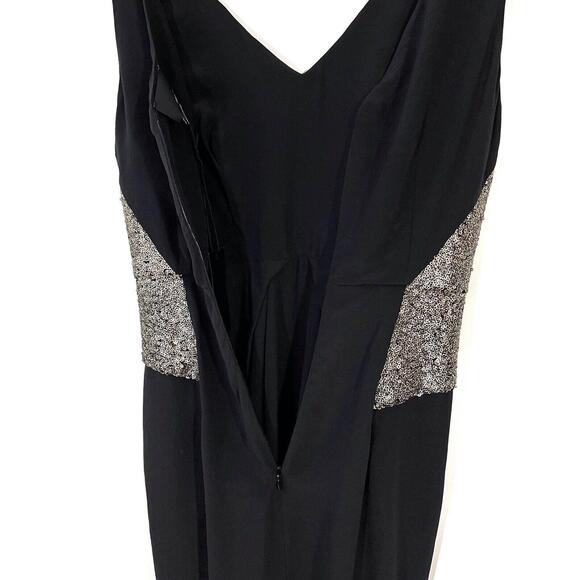 Greylin Women’s Size Small Black Sequin Side Detail Lightweight 100% Silk Dress - Picture 9 of 10
